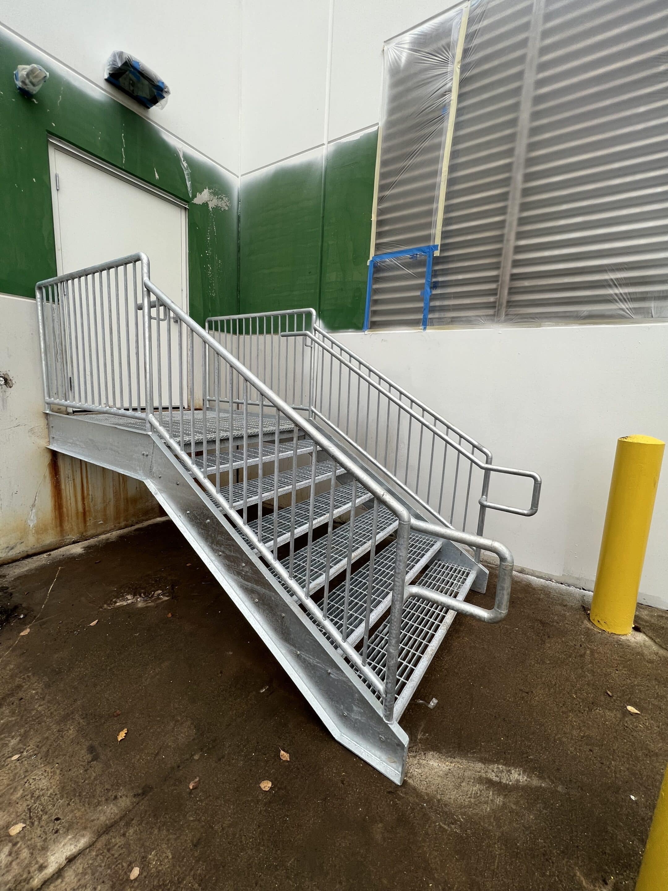 metal stairs and railing